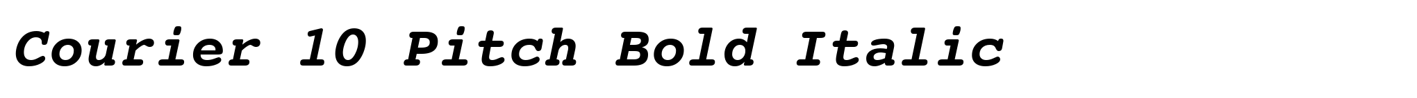 Courier 10 Pitch Bold Italic image